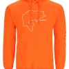 Fishing Hoody Simms Bass Outline Neon Orange