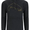 Fishing Hoody Simms Trout Outline Charcoal Heather