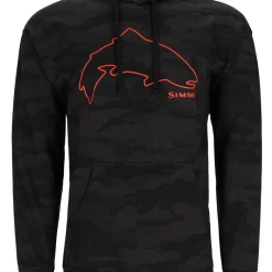 Fishing Hoody Simms Trout Outline Woodland Camo Carbon