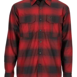 Fishing Shirt Simms Coldweather Auburn Red Buffalo Blur Plaid