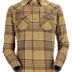 Fishing Shirt Simms Santee Flannel Camel & Navy & Clay Neo Plaid