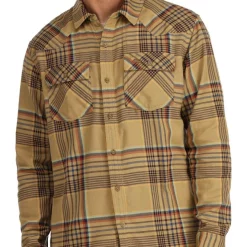 Fishing Shirt Simms Santee Flannel Camel & Navy & Clay Neo Plaid -Shirts & T-Shirts Shop fishing shirt simms santee flannel camel navy clay neo plaid.4