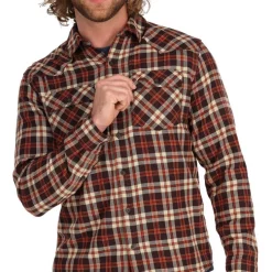 Fishing Shirt Simms Santee Flannel Maghoany & Tan Camp Plaid -Shirts & T-Shirts Shop fishing shirt simms santee flannel maghoany tan camp plaid.3