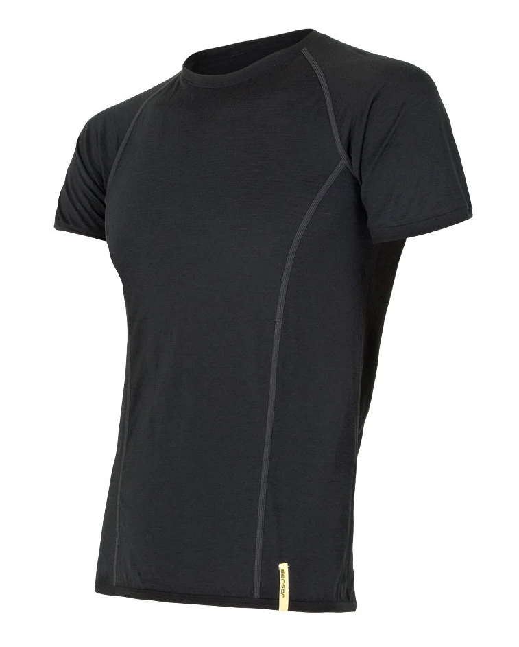 Functional T-Shirt Sensor Merino Active Black 1 Functional T-Shirt Sensor Merino Active Black