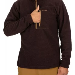 Rivershed Quarter Zip Simms Mahogany -Shirts & T-Shirts Shop rivershed quarter zip simms mahogany.6