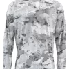 SolarFlex Crewneck Prints Simms Cloud Camo Grey