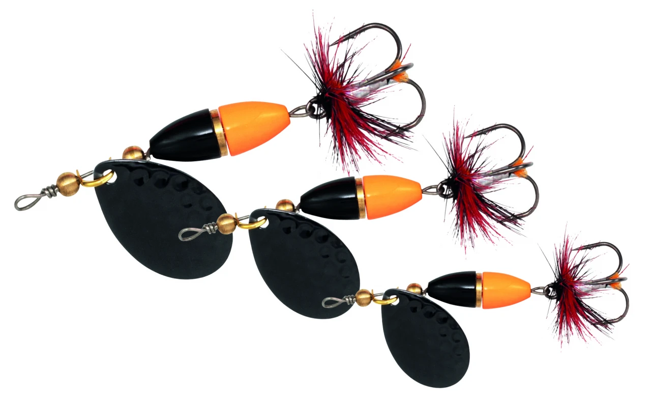 Kinetic Fishing Spinner Kinetic Fizz Black Orange & Gold Ribbon 2 Kinetic Fishing Spinner Kinetic Fizz Black Orange & Gold Ribbon - Image 2