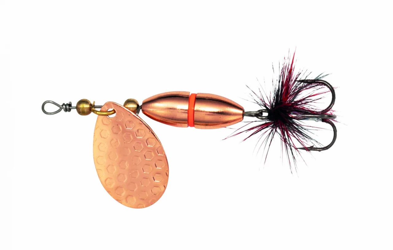 Kinetic Fishing Spinner Kinetic Fizz Copper & Red Ribbon 1 Kinetic Fishing Spinner Kinetic Fizz Copper & Red Ribbon