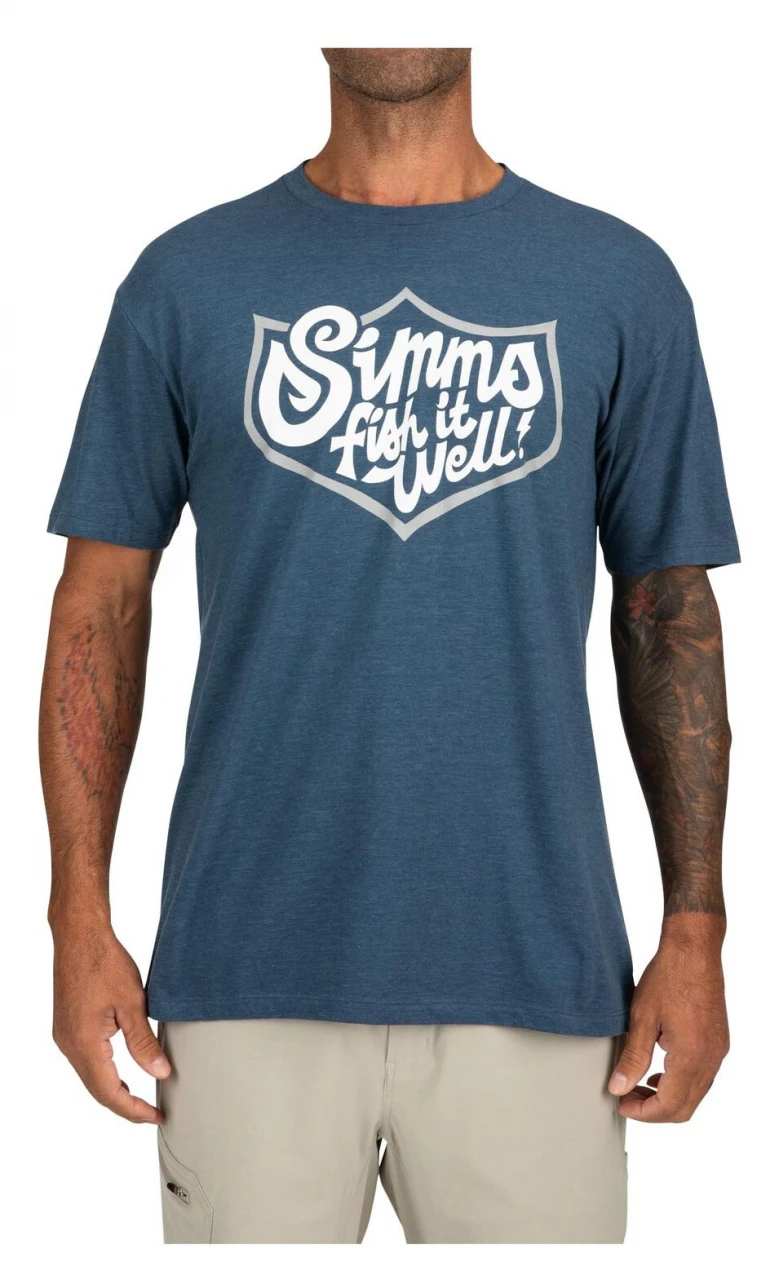 T-Shirt Simms Fish It Well Badge Sailor Blue Heather 2 T-Shirt Simms Fish It Well Badge Sailor Blue Heather - Image 2