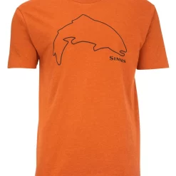 T-Shirt Simms Trout Outline Adobe Heather
