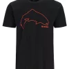 T-Shirt Simms Trout Outline Black
