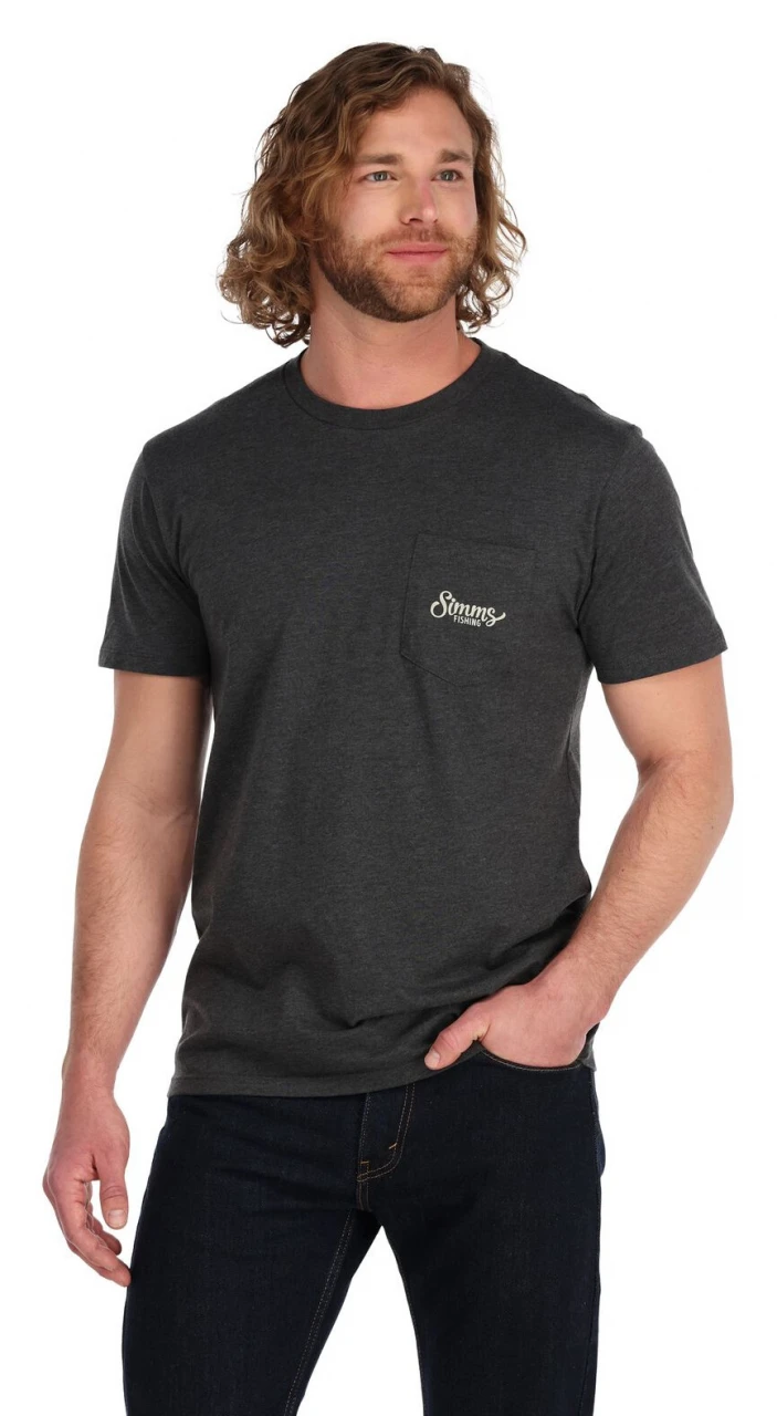 T-Shirt Simms Two Tone Pocket Charcoal Heather 3 T-Shirt Simms Two Tone Pocket Charcoal Heather - Image 3