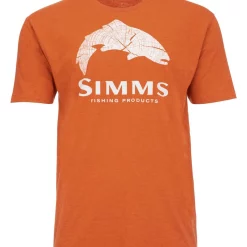T-Shirt Simms Wood Trout Fill Adobe Heather