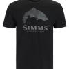 T-Shirt Simms Wood Trout Fill Black