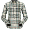 Women's Fishing Shirt Simms Santee Flannel Seafoam Camp Plaid