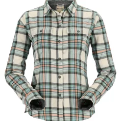 Women's Fishing Shirt Simms Santee Flannel Seafoam Camp Plaid
