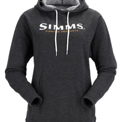 Women's Fishinhg Hoody Simms Logo Charcoal Heather