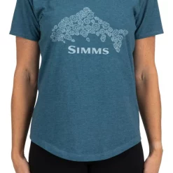 Women's T-Shirt Simms Floral Trout Steel Blue Heather -Shirts & T-Shirts Shop women s t shirt simms floral trout steel blue heather.2